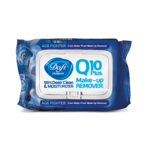 دستمال مرطوب پاک کننده آرایش دافی مدل Q10 (طرح میوه بلوبری) بسته ۵۰ عددی