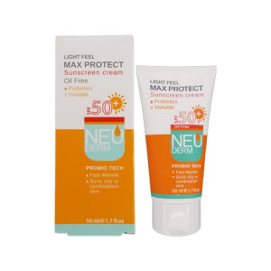 کرم ضد آفتاب SPF50 مکس پروتکت فاقد چربی بیرنگ نئودرم 50 میلی لیتر