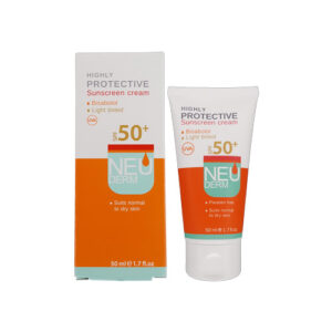 کرم ضد آفتاب رنگی روشن نئودرم ⁺SPF50 مناسب پوست های چرب 50 میلی لیتر