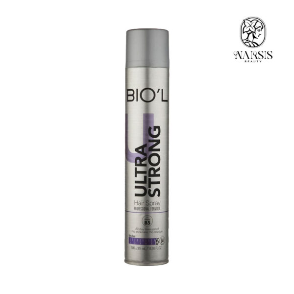 اسپری حالت دهنده مو بیول مدل Ultra Strong حجم 500 میلی لیتر