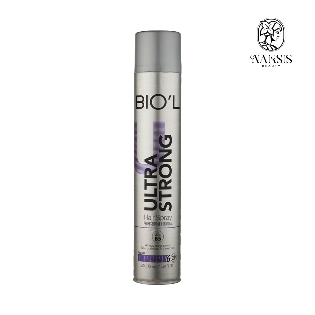 اسپری حالت دهنده مو بیول مدل Ultra Strong حجم 500 میلی لیتر