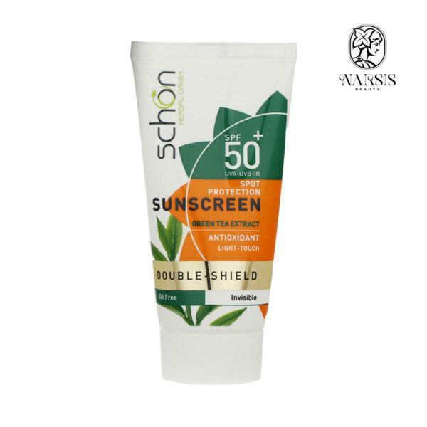 کرم ضد آفتاب دابل شیلد فاقد چربی بی رنگ SPF50+ شون 50 میلی لیتر