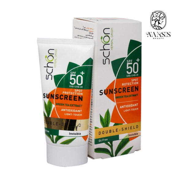 کرم ضد آفتاب دابل شیلد فاقد چربی بی رنگ SPF50+ شون 50 میلی لیتر